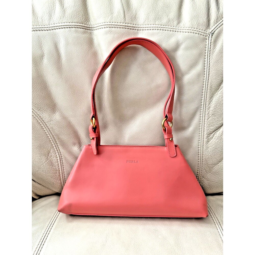 Furla Leather Tote Bag Small Shoulder Pink Pastel Small Made in Italy